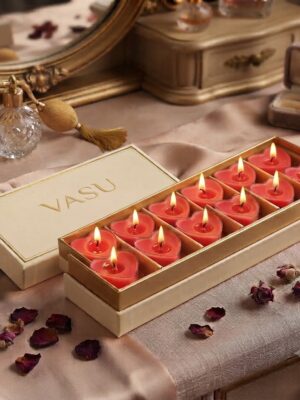 Heart Shape Rose Fragrance T-light Pack
