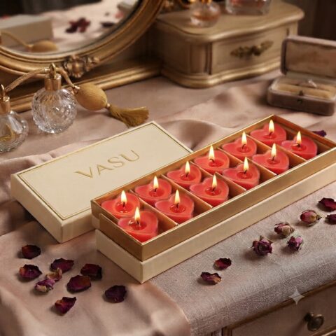 Heart Shape Rose Fragrance T-light Pack